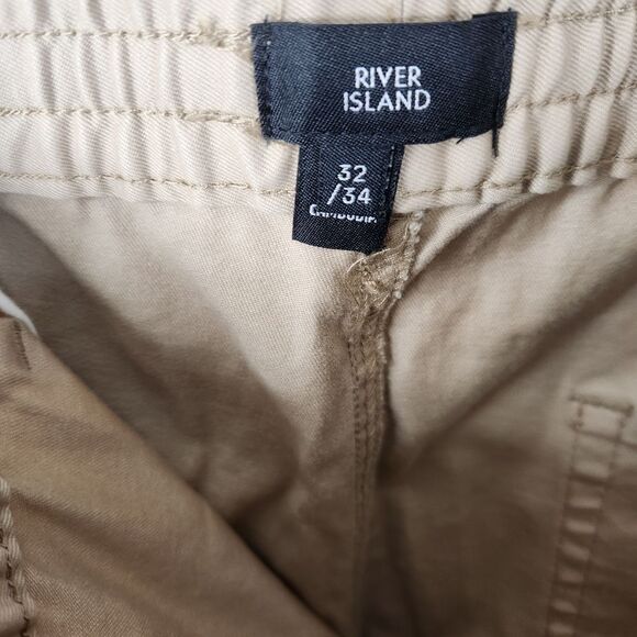 River Island Mens Drawstring Waistline Tapered Cargo Pants 32x34 - Picture 4 of 5